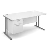 Maestro25 SL Straight desks with 2 drawer pedestal