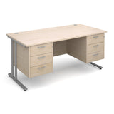 Maestro25 SL Straight desks with 3 and 3 drawer pedestal