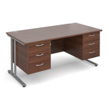 Maestro25 SL Straight desks with 3 and 3 drawer pedestal