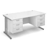 Maestro25 SL Straight desks with 3 and 3 drawer pedestal