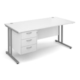 Maestro25 SL Straight desks with 3 drawer pedestal