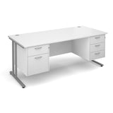 Maestro25 SL Straight desks with 2 and 3 drawer pedestal