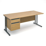 Maestro25 GL Straight desks with 2 drawer pedestal