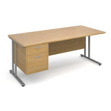 Maestro25 SL Straight desks with 2 drawer pedestal