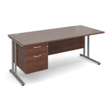 Maestro25 SL Straight desks with 2 drawer pedestal
