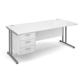 Maestro25 SL Straight desks with 3 drawer pedestal