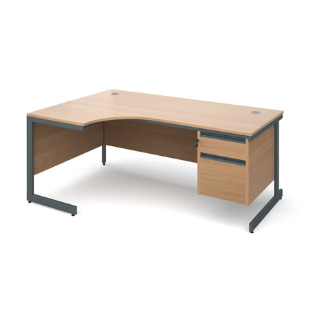 Maestro Ergonomic desks with 2 drawer pedestal