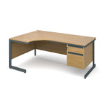 Maestro Ergonomic desks with 2 drawer pedestal