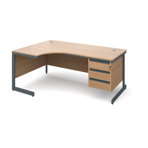 Maestro Ergonomic desks with 3 drawer pedestal