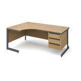 Maestro Ergonomic desks with 3 drawer pedestal