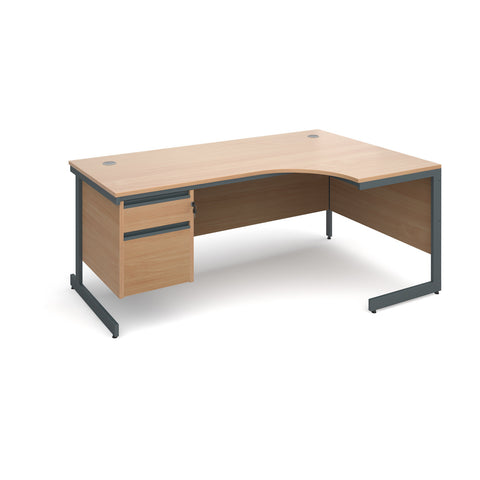 Maestro Ergonomic desks with 2 drawer pedestal