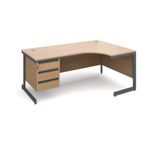 Maestro Ergonomic desks with 3 drawer pedestal