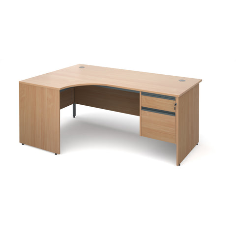 Maestro Ergonomic desks with 2 drawer pedestal