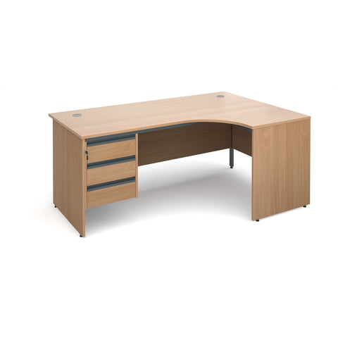 Maestro Ergonomic desks with 3 drawer pedestal