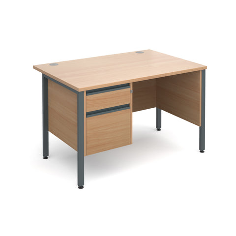 Maestro25 GL Straight desks with 2 drawer pedestal 