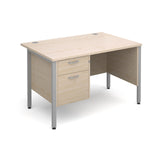Maestro25 SL Straight desks with 2 drawer pedestal