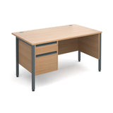 Maestro25 GL Straight desks with 2 drawer pedestal