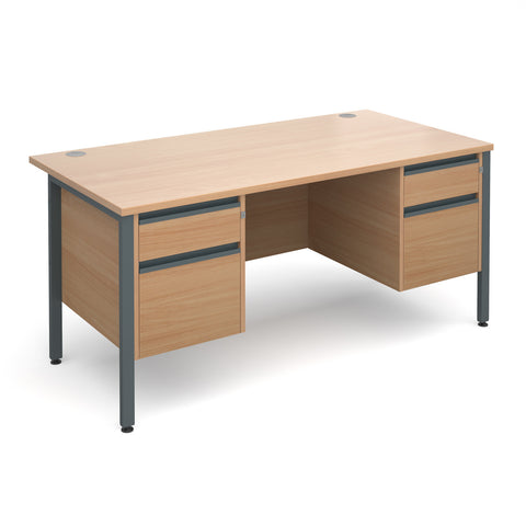 Maestro25 GL Straight desks with 2 and 2 drawer pedestal