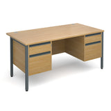 Maestro25 GL Straight desks with 2 and 2 drawer pedestal