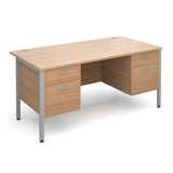 Maestro25 SL Straight desks with 2 and 2 drawer pedestal