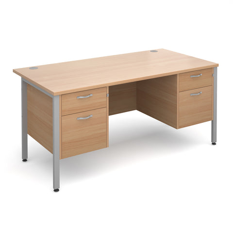 Maestro25 SL Straight desks with 2 and 2 drawer pedestal