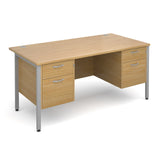 Maestro25 SL Straight desks with 2 and 2 drawer pedestal