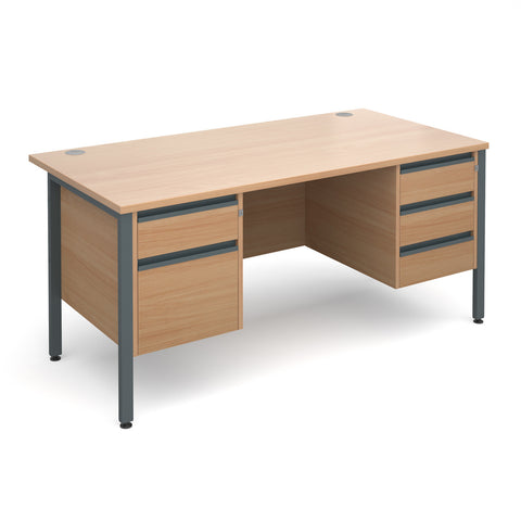 Maestro25 GL Straight desks with 2 and 3 drawer pedestal 