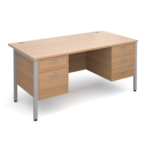 Maestro25 SL Straight desks with 2 and 3 drawer pedestal