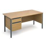 Maestro25 GL Straight desks with 2 drawer pedestal