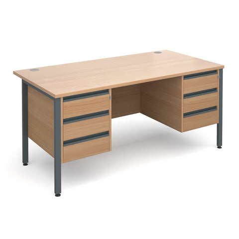 Maestro25 GL Straight desks with 3 and 3 drawer pedestal