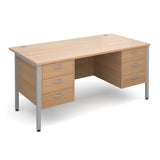 Maestro25 SL Straight desks with 3 and 3 drawer pedestal