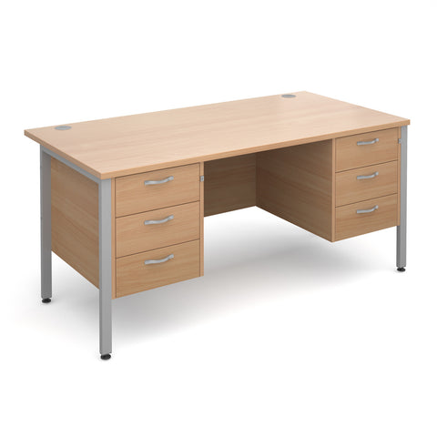 Maestro25 SL Straight desks with 3 and 3 drawer pedestal