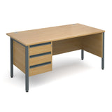 Maestro25 GL Straight desks with 3 drawer pedestal