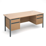 Maestro25 GL Straight desks with 2 and 2 drawer pedestal