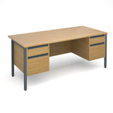 Maestro25 GL Straight desks with 2 and 2 drawer pedestal