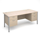 Maestro25 SL Straight desks with 2 and 2 drawer pedestal