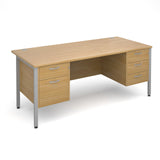 Maestro25 SL Straight desks with 2 and 3 drawer pedestal