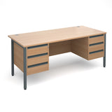 Maestro25 GL Straight desks with 3 and 3 drawer pedestal