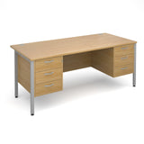 Maestro25 SL Straight desks with 3 and 3 drawer pedestal