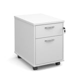 2 drawer mobile pedestals with silver handles