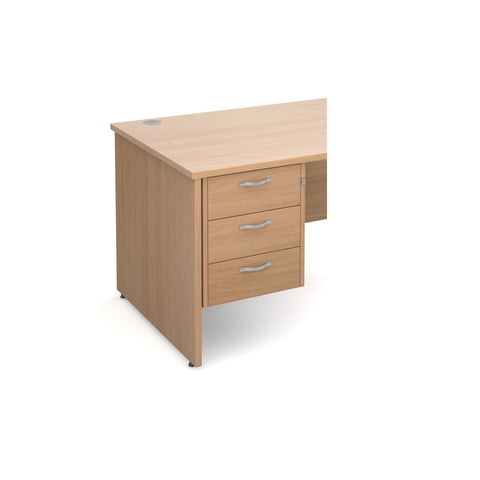 Pedestals 3 drawer fixed pedestals with silver handles