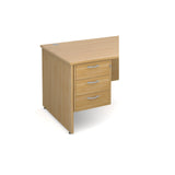 3 drawer fixed pedestals with silver handles