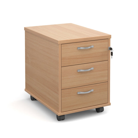 Pedestals 3 drawer mobile pedestals with silver handles