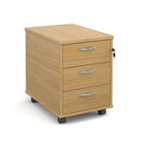 3 drawer mobile pedestals with silver handles