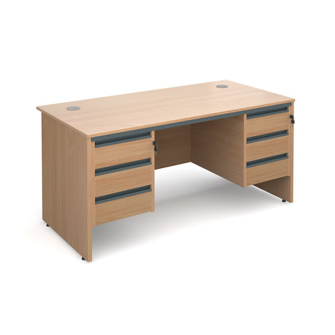 Maestro Straight desks with 3 and 3 drawer pedestals