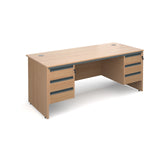 Maestro Straight desks with 3 and 3 drawer pedestals