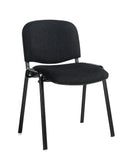 Fabric black frame stacking chair with no arms
