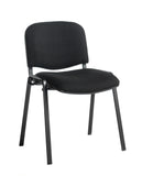 Fabric black frame stacking chair with no arms