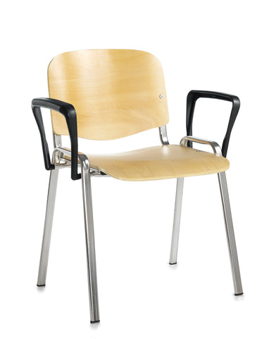 Conference & meeting seating  Wooden stacking chair with arms