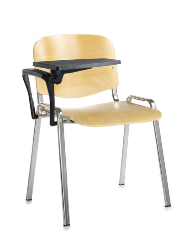 Conference & meeting seating  Wooden stacking chair with writing tablet